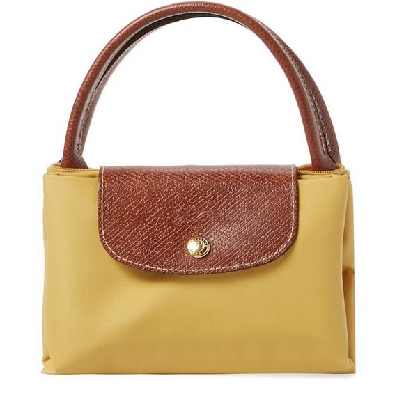 ❤️ NWT LONGCHAMP Le Pliage Type M Medium Short Handle Tote CURRY Yellow AUTHENTC - Picture 4 of 16